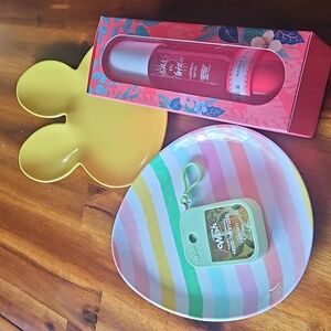 Easter Egg & Bunny Melamine Plate Wish Sanitizer & Solo Ibiza Body Mist & Cream.